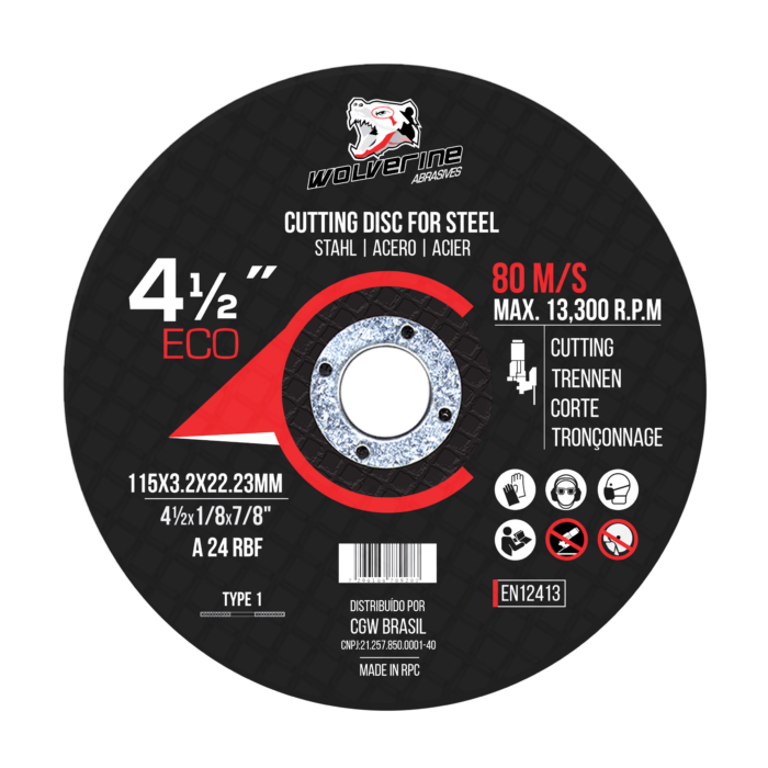 Disco Corte WOLVERINE 4.1/2" 1.0mm - Imagem 2