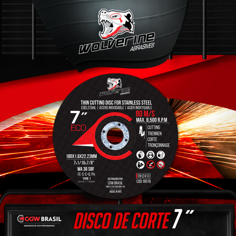 Disco Corte WOLVERINE 7" 1.6mm