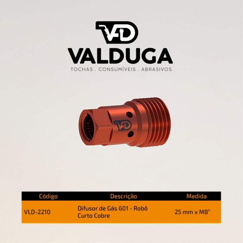 Difusor de Gás Curto para Robô de Solda