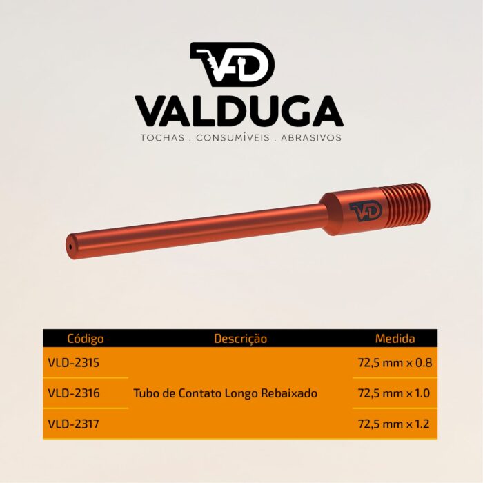 Tubo de Contato Longo Rebaixado