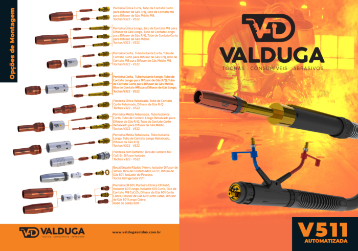 Tocha solda MIG Valduga V511 Automática